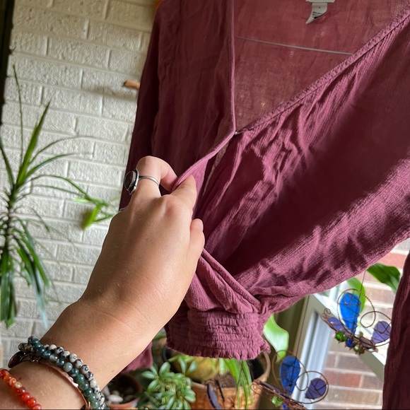 Mauve Taupe Hippie Boho Top - Picture 5 of 7